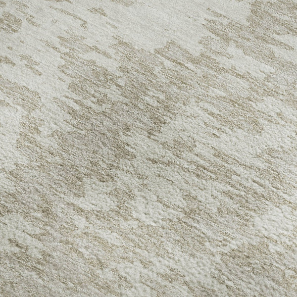 HomeRoots 10' X 14' Ivory And Beige Abstract Area Rug – Stylish, Washable, UV-Protected for Modern Homes 675252