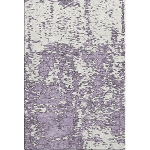 HomeRoots 5' X 8' Abstract Lavender and Ivory Area Rug – Washable, UV-Protected, Soft and Durable Design 675254
