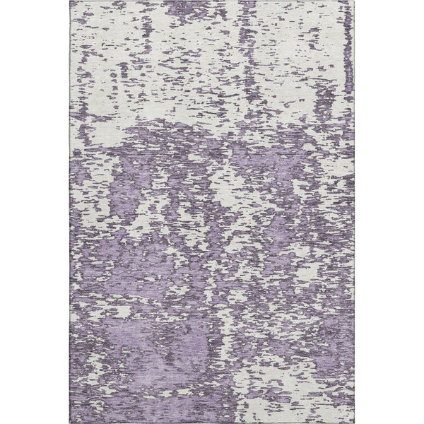 HomeRoots 5' X 8' Abstract Lavender and Ivory Area Rug – Washable, UV-Protected, Soft and Durable Design 675254