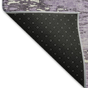 HomeRoots 5' X 8' Abstract Lavender and Ivory Area Rug – Washable, UV-Protected, Soft and Durable Design 675254