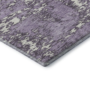 HomeRoots 5' X 8' Abstract Lavender and Ivory Area Rug – Washable, UV-Protected, Soft and Durable Design 675254