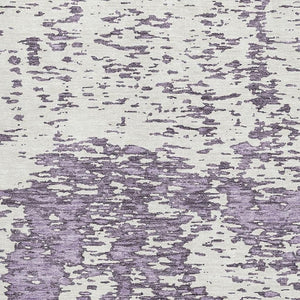 HomeRoots 5' X 8' Abstract Lavender and Ivory Area Rug – Washable, UV-Protected, Soft and Durable Design 675254