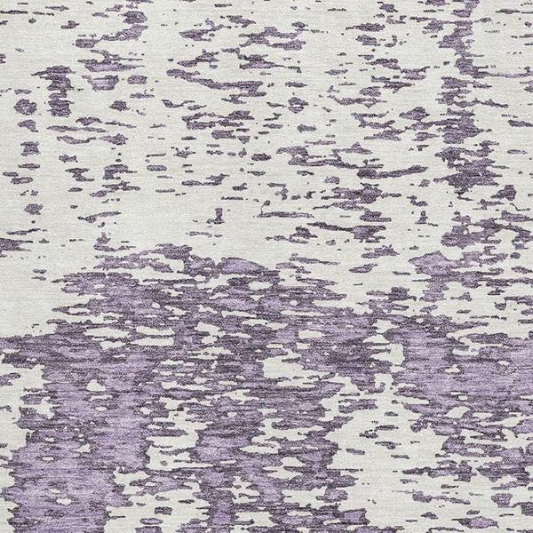 HomeRoots 5' X 8' Abstract Lavender and Ivory Area Rug – Washable, UV-Protected, Soft and Durable Design 675254