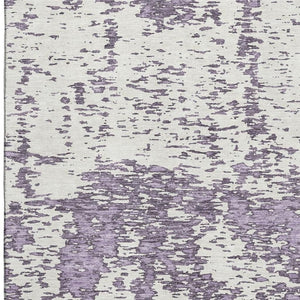 HomeRoots 8' X 10' Modern Lavender and Ivory Abstract Washable Area Rug with UV Protection for Any Space 675256