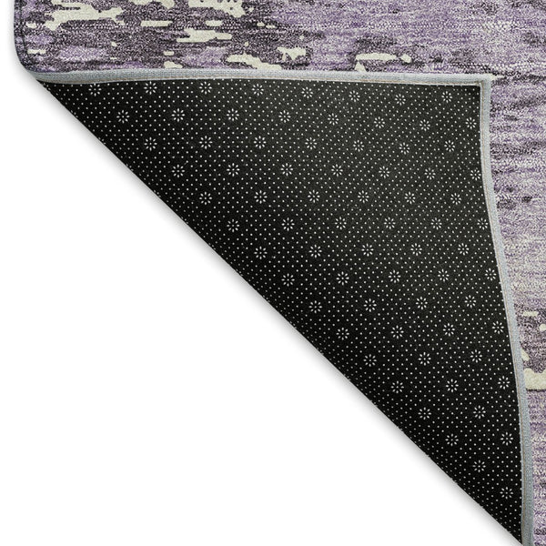 HomeRoots 9' X 12' Abstract Lavender & Ivory Area Rug - Stylish, Washable, UV-Protected, Perfect for Homes! 675257