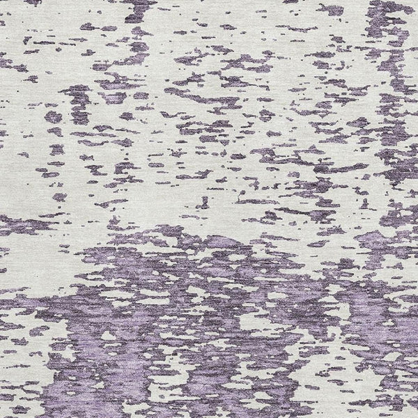 HomeRoots 10' X 14' Stylish Lavender & Ivory Abstract Washable Area Rug with UV Protection for Modern Spaces 675258