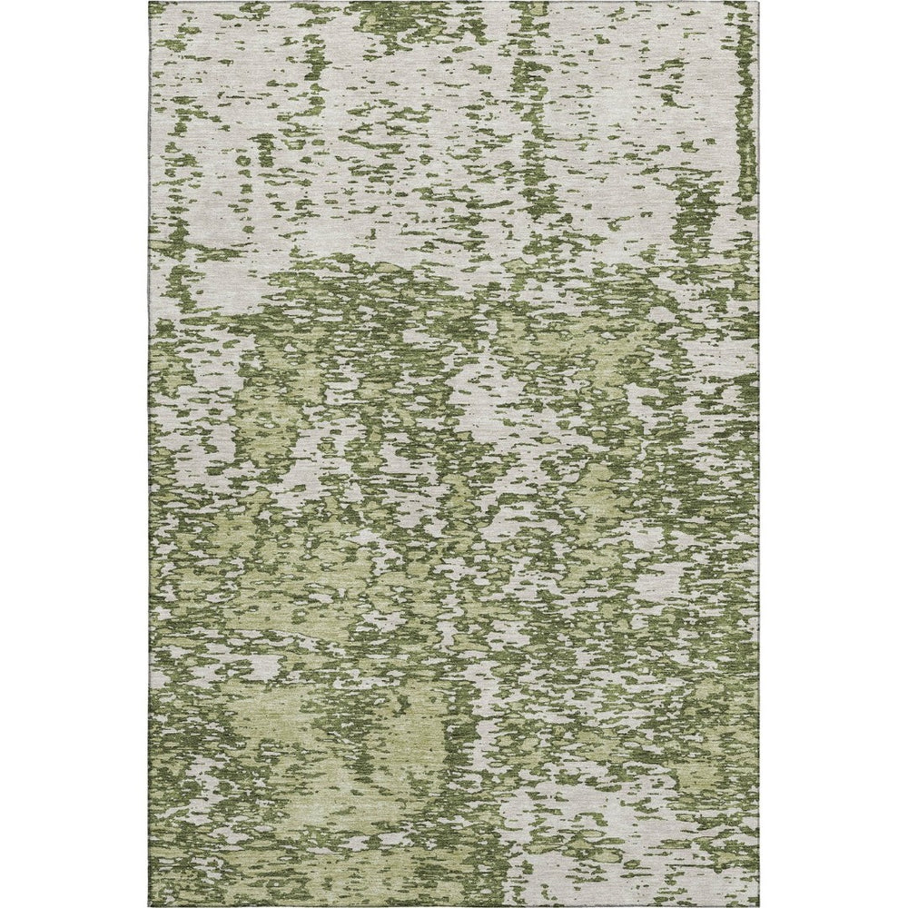 HomeRoots 10' Olive Green and Ivory Abstract Area Rug – Washable, UV Protected, Durable for Family Spaces 675264