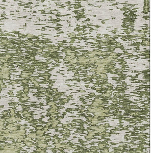 HomeRoots 10' Olive Green and Ivory Abstract Area Rug – Washable, UV Protected, Durable for Family Spaces 675264