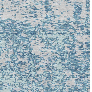 HomeRoots 5' X 8' Stylish Teal and Silver Abstract Washable Area Rug with UV Protection for Everyday Use 675266