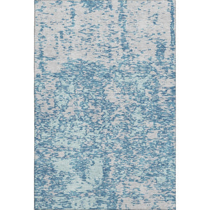 HomeRoots 9' X 12' Teal & Silver Abstract Washable Area Rug - Durable, Stylish, UV-Protected for Active Homes 675269