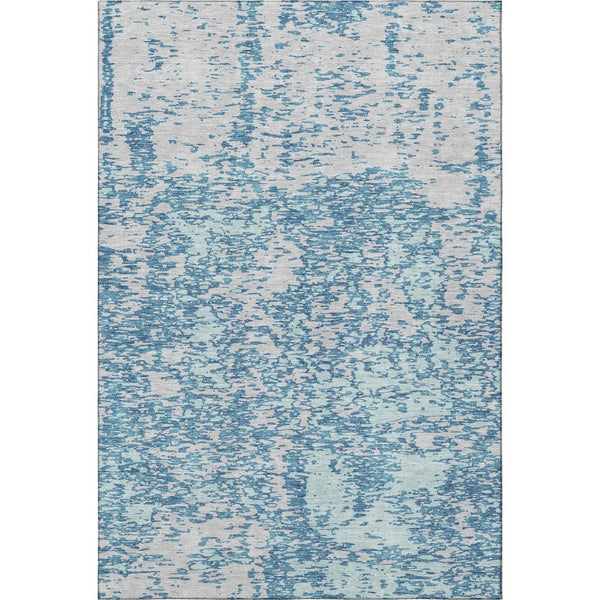 HomeRoots 10' X 14' Teal and Silver Abstract Area Rug - Stylish, Washable, UV-Protected for Modern Homes 675270