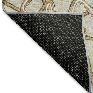 HomeRoots 9' X 12' Beige Ivory Brown Geometric Area Rug - Durable, Washable, UV Protected, Pet & Kid Friendly 675281