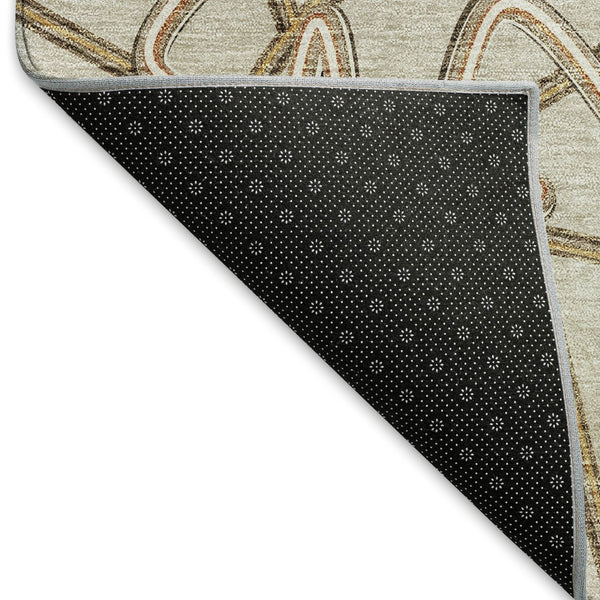 HomeRoots 9' X 12' Beige Ivory Brown Geometric Area Rug - Durable, Washable, UV Protected, Pet & Kid Friendly 675281