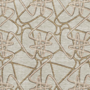 HomeRoots 10' X 14' Washable Area Rug in Beige, Ivory & Brown - UV Protection, Durable & Family-Friendly Design 675282