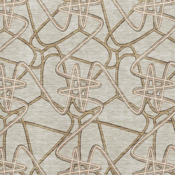 HomeRoots 10' X 14' Washable Area Rug in Beige, Ivory & Brown - UV Protection, Durable & Family-Friendly Design 675282