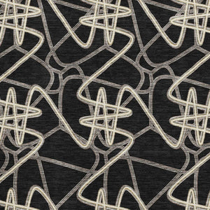 HomeRoots 10' X 14' Black And Ivory Geometric Area Rug - Washable, Stain-Resistant, UV Protected for Home Style 675288