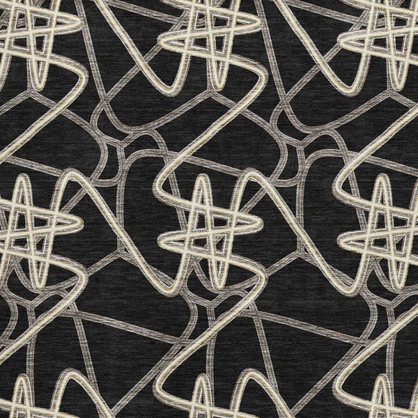HomeRoots 10' X 14' Black And Ivory Geometric Area Rug - Washable, Stain-Resistant, UV Protected for Home Style 675288