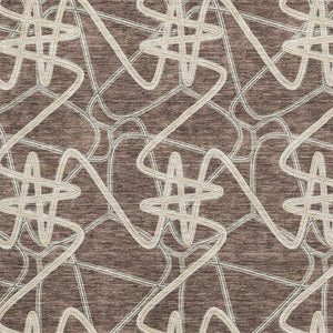 HomeRoots 5' X 8' Brown and Ivory Geometric Washable Area Rug - Durable, Stylish, UV-Protected for Any Space 675290