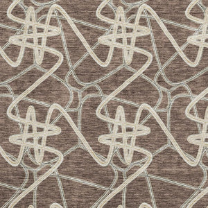 HomeRoots 8' X 10' Brown and Ivory Geometric Washable Area Rug - Durable, Stylish, Stain-Resistant Design! 675292