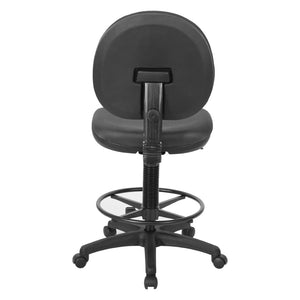 OSP Home Furnishings Sculptured Ergonomic Drafting Chair with Lumbar Support Padded Seat and Footring Shale DC550-295
