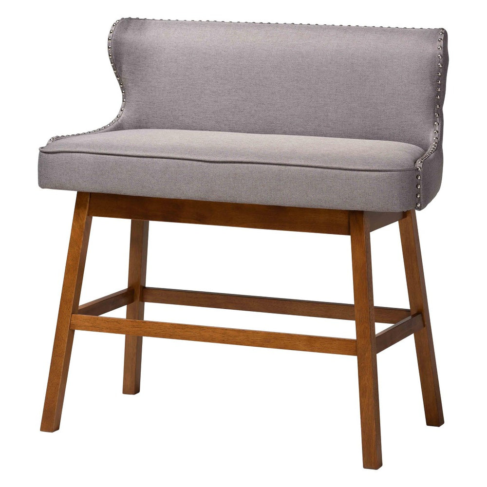 Baxton Studio Baxton Studio Grey Upholstered Bar Bench - Modern Button-Tufted Seating for Kitchen & Dining Nook BBT5218-Grey Bench