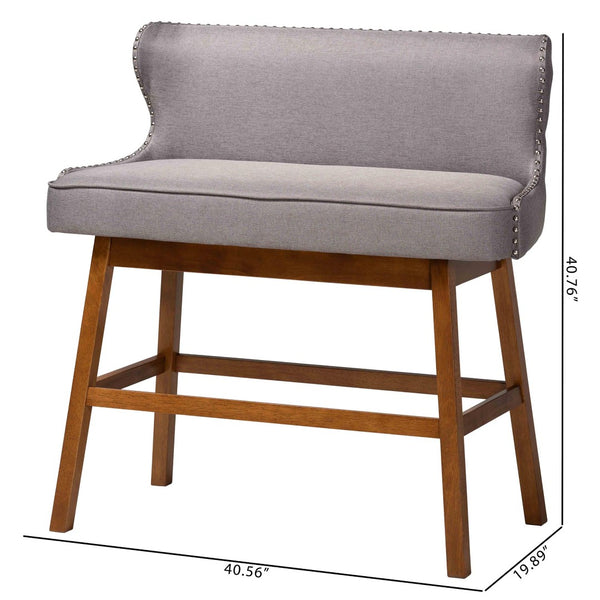 Baxton Studio Baxton Studio Grey Upholstered Bar Bench - Modern Button-Tufted Seating for Kitchen & Dining Nook BBT5218-Grey Bench
