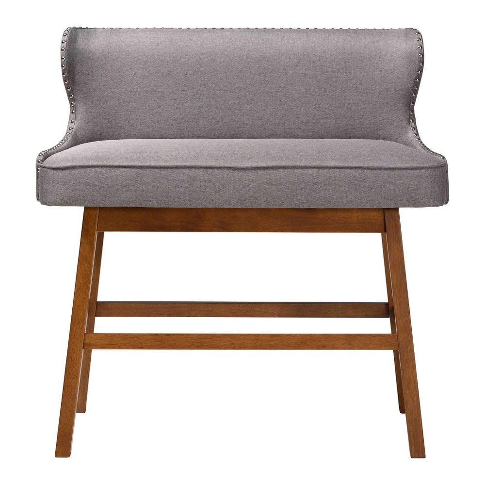 Baxton Studio Baxton Studio Grey Upholstered Bar Bench - Modern Button-Tufted Seating for Kitchen & Dining Nook BBT5218-Grey Bench