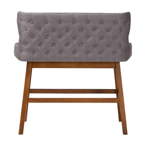 Baxton Studio Baxton Studio Grey Upholstered Bar Bench - Modern Button-Tufted Seating for Kitchen & Dining Nook BBT5218-Grey Bench