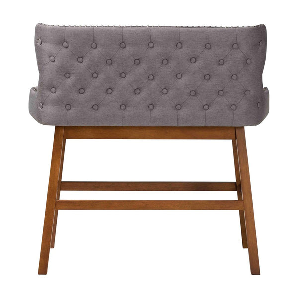 Baxton Studio Baxton Studio Grey Upholstered Bar Bench - Modern Button-Tufted Seating for Kitchen & Dining Nook BBT5218-Grey Bench