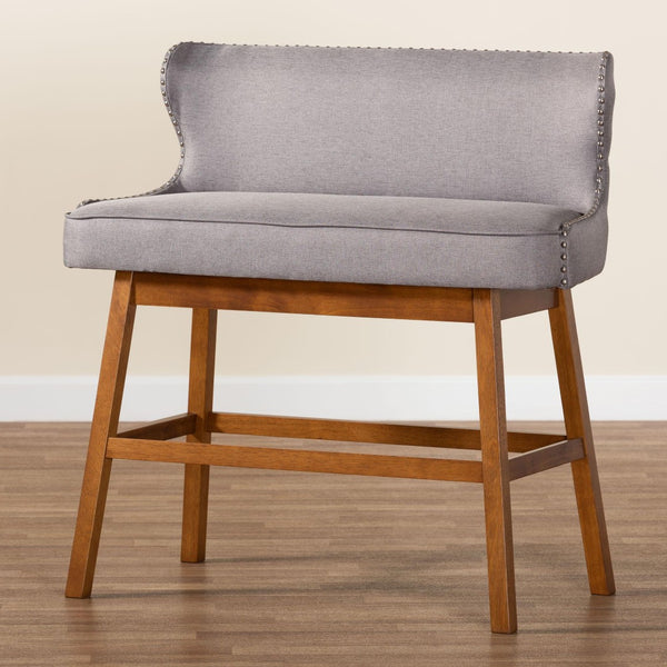 Baxton Studio Baxton Studio Grey Upholstered Bar Bench - Modern Button-Tufted Seating for Kitchen & Dining Nook BBT5218-Grey Bench