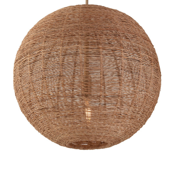 Wildwood Teague Triple Pendant Raffia Rope Chandelier With Staggered Shades, Natural Brass Accents For Coastal-Modern Style 67530