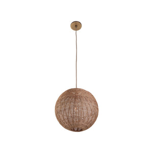 Wildwood Teague Handwoven Raffia Pendant Light — Low-Profile Coastal Fixture For Warm, Diffused Ambient Glow 14h x 14w x 14d 67531