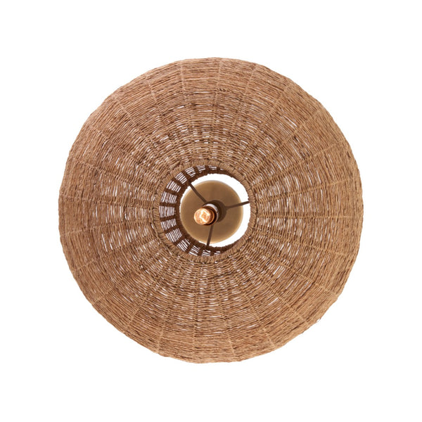 Wildwood Teague Handwoven Raffia Pendant Light — Low-Profile Coastal Fixture For Warm, Diffused Ambient Glow 14h x 14w x 14d 67531