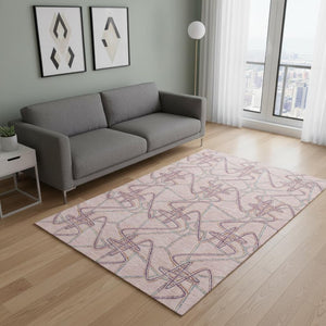 HomeRoots 5' X 8' Vibrant Geometric Area Rug with UV Protection - Washable, Stain-Resistant, Durable Design 675314