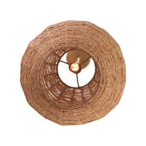 Wildwood Teague Handwoven Raffia Pendant Light — Low-Profile Coastal Fixture For Warm, Diffused Ambient Glow 20.5h x 9w x 9d 67532