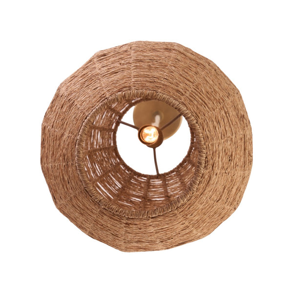 Wildwood Teague Handwoven Raffia Pendant Light — Low-Profile Coastal Fixture For Warm, Diffused Ambient Glow 20.5h x 9w x 9d 67532