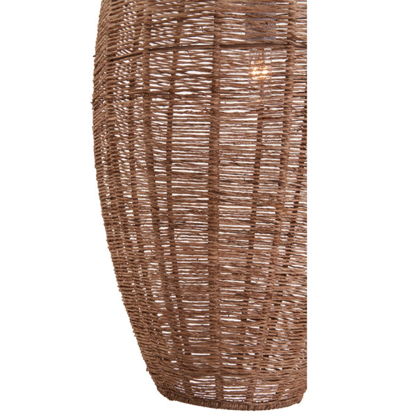 Wildwood Teague Handwoven Raffia Pendant Light — Low-Profile Coastal Fixture For Warm, Diffused Ambient Glow 20.5h x 9w x 9d 67532