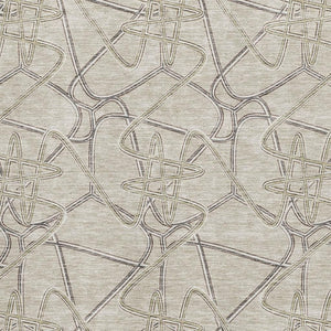 HomeRoots 5' X 8' Beige Ivory Gray Geometric Area Rug - Stylish, Washable, UV Protected for Modern Homes 675320