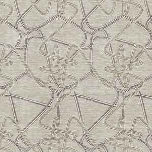 HomeRoots 8' X 10' Geometric Area Rug in Beige, Ivory & Gray - Washable, UV-Protected & Durable for Homes 675322