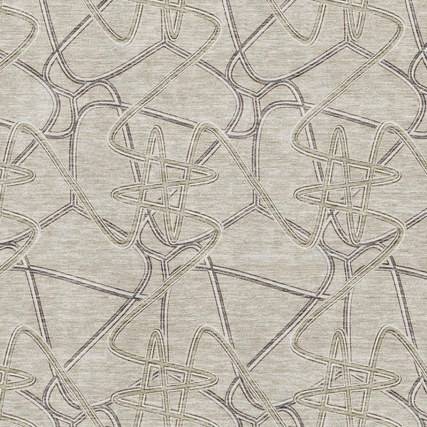 HomeRoots 8' X 10' Geometric Area Rug in Beige, Ivory & Gray - Washable, UV-Protected & Durable for Homes 675322