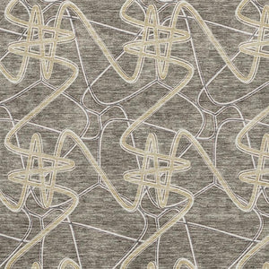 HomeRoots 10' Taupe Gray and Gold Geometric Area Rug - Washable, UV-Protected, Durable for Busy Homes 675330
