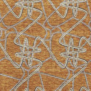 HomeRoots 5' X 8' Modern Geometric Terra Cotta Area Rug - Washable, UV Protected, Family-Friendly Design 675332