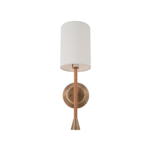 Wildwood Jaxson Rattan Sconce With Antique Brass Accents, Crisp White Shade For Soft Ambient Lighting — Ideal Hallwaysbedrooms 67534