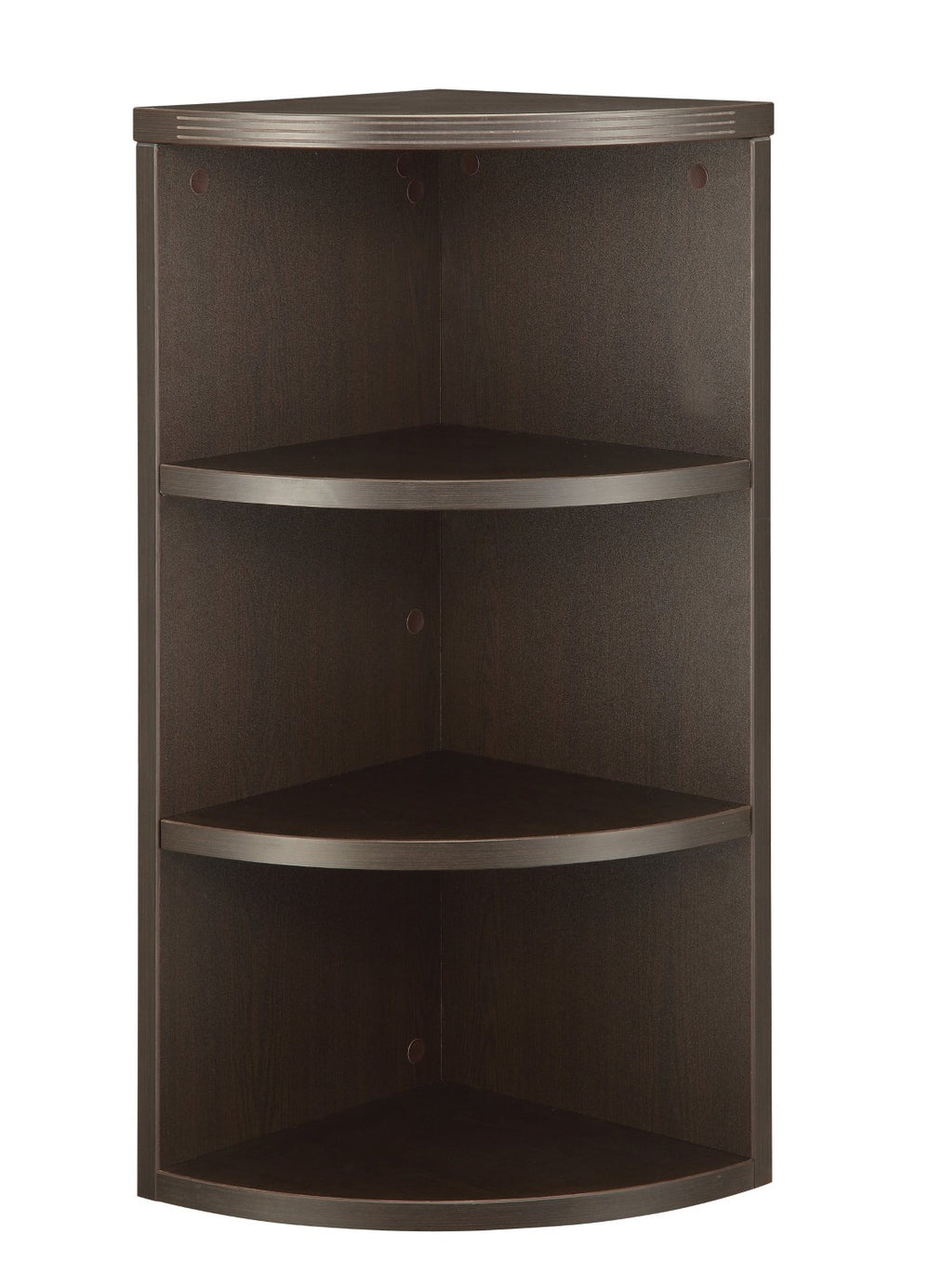 OSP Home Furnishings Napa Corner Open Hutch Elegant Curved Display Shelving for Traditional Living Spaces Mahogany NAP-253-MAH