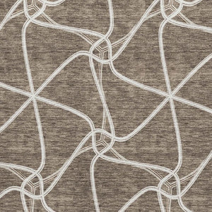 HomeRoots 8' X 10' Modern Brown and Ivory Geometric Area Rug - Washable, Stain-Resistant, UV Protected Beauty 675364