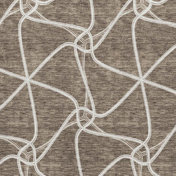 HomeRoots 8' X 10' Modern Brown and Ivory Geometric Area Rug - Washable, Stain-Resistant, UV Protected Beauty 675364