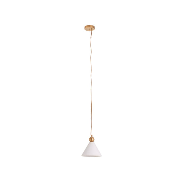 Wildwood Jett Marble Pendant Light With Antique Brass Accents, Adjustable Fabric Cord For Modern Spaces 67538