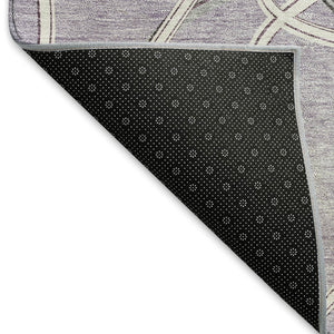 HomeRoots 5' X 8' Lavender and Ivory Geometric Area Rug – Stylish, Washable, UV-Protected for Modern Homes! 675380