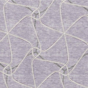 HomeRoots 5' X 8' Lavender and Ivory Geometric Area Rug – Stylish, Washable, UV-Protected for Modern Homes! 675380