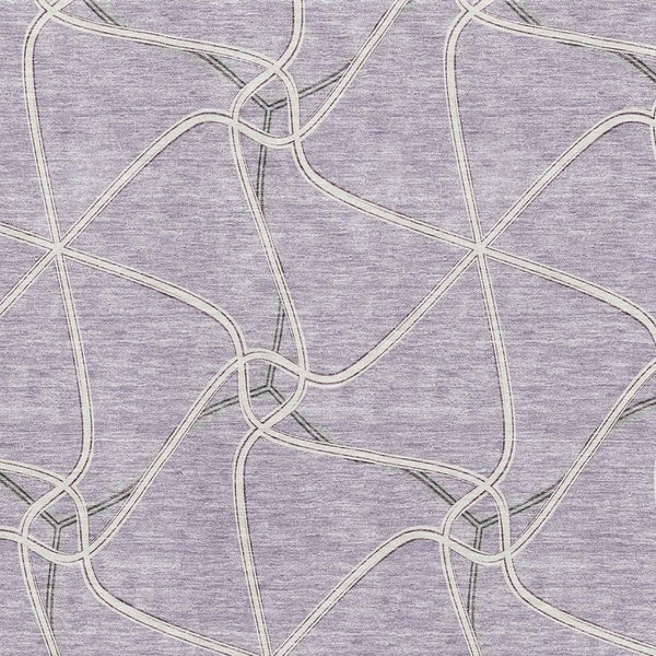 HomeRoots 5' X 8' Lavender and Ivory Geometric Area Rug – Stylish, Washable, UV-Protected for Modern Homes! 675380